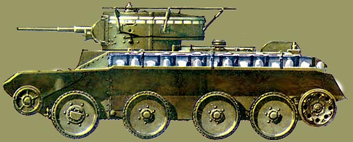 Легкий танк БТ-5 на колесном ходу