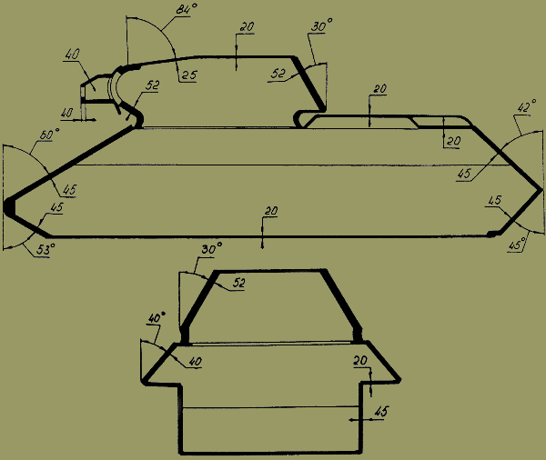 Схема бронирования T-34-76