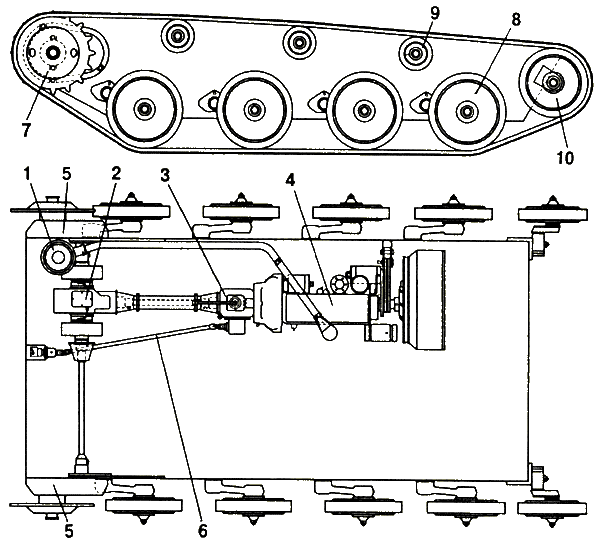 Схема ходовой части танка Т-60